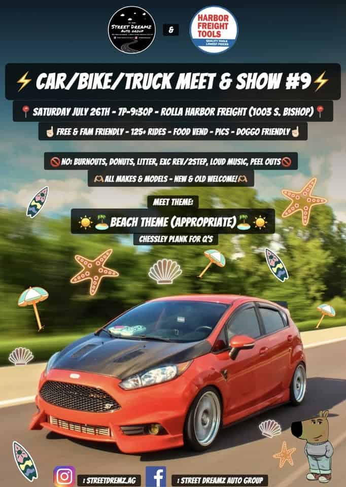 Car/Bike/Truck Meet & Show #9 - Pres. By Street Dreamz AG event at 1003 S. Bishop Ave in Rolla, MO on July 26, 2025