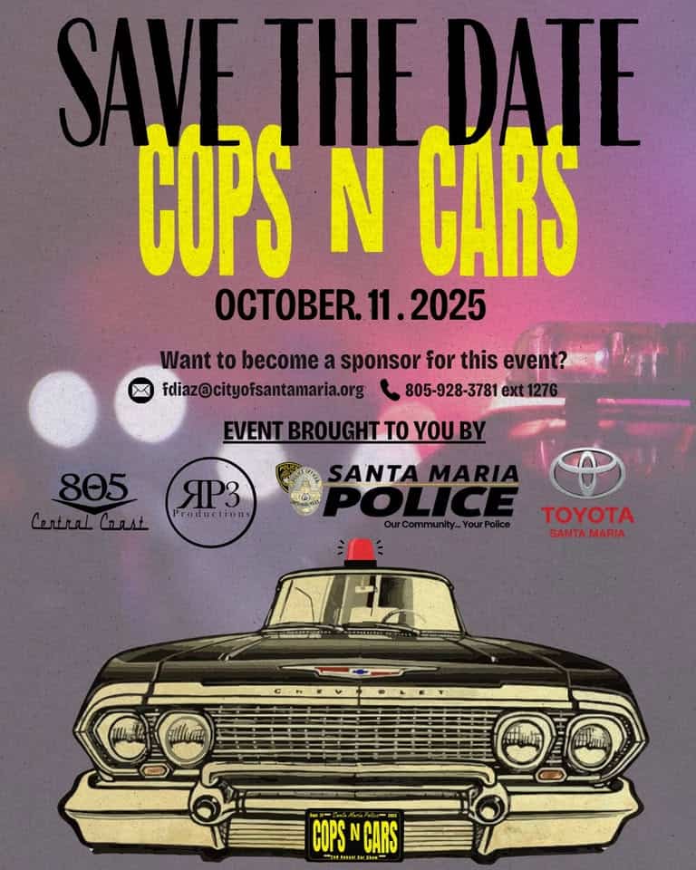 COPSnCARS Santa Maria Police Department: 2nd Annual Car Show event at 2201 Meredith Ln in Santa Maria, CA on October 11, 2025