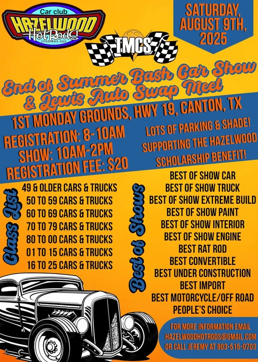 Hazelwood Hot Rods End of Summer Bash Car Show & Lewis Auto Swap Meet ...