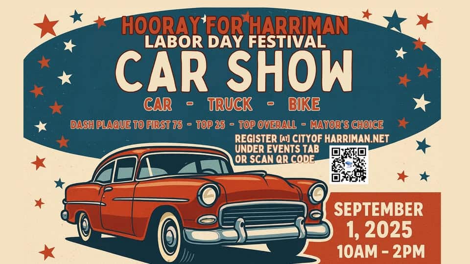 Hooray For Harriman Festival Car Show event at 408 N Roane St in Harriman, TN on September 1, 2025