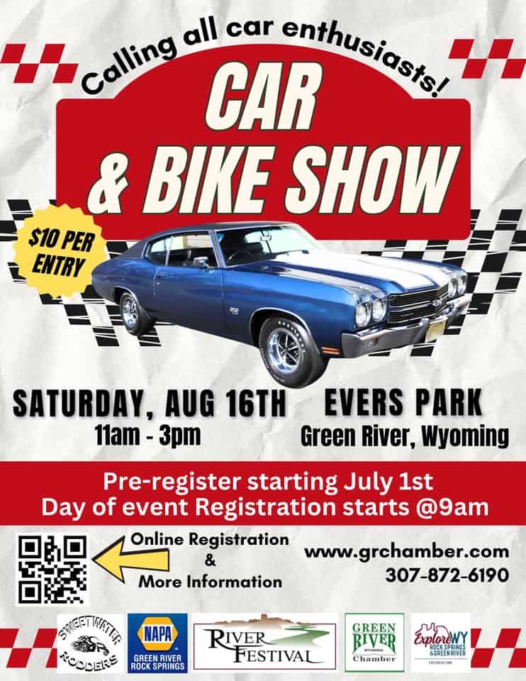 River Festival Car & Bike Show event at 1595 Green River Way in Green River, WY on August 16, 2025