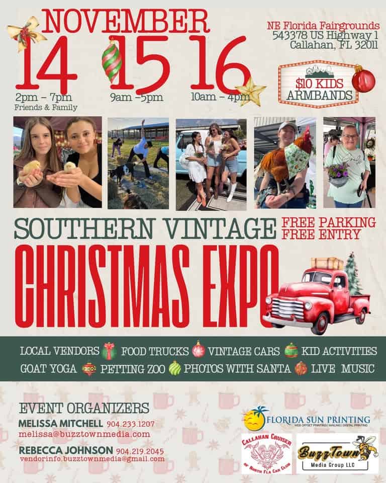 Southern Vintage Christmas Expo event at 542370 S Kings Rd in Callahan, FL on November 14, 2025