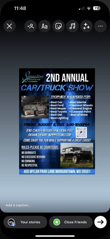 SteppingStones 2nd Annual Car/Truck Show event at 400 Mylan Park Lane in Morgantown, WV on August 8, 2025