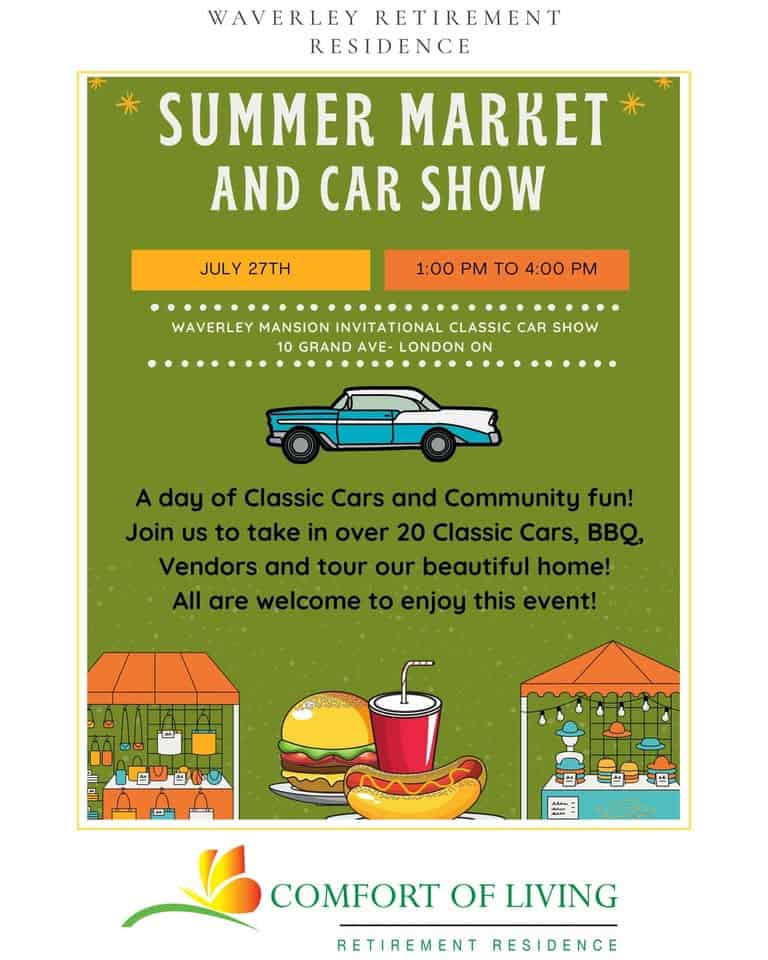 SUMMER MARKET AND CAR SHOW event at 10 Grand Ave in London, ON on July 27, 2025