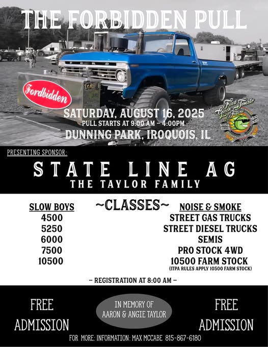 The Forbidden Pull event at Dunning Park in Iroquois, IL on August 16, 2025