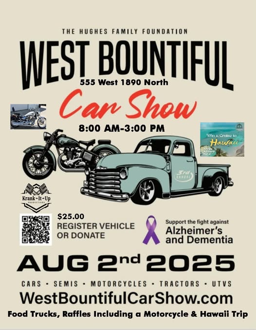 The Hughes Family Foundation Car Show event at The Hughes Family Foundation in West Bountiful, UT on August 2, 2025