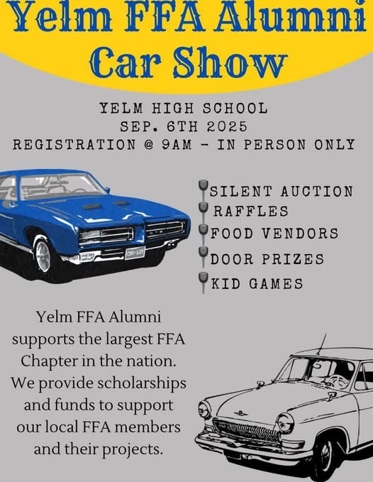 Yelm FFA Alumni Car Show event at Yelm High School in Yelm, WA on September 6, 2025