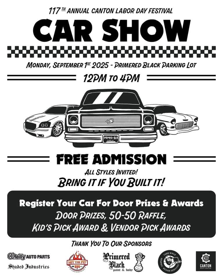 117th Annual Canton Labor Day Festival Car Show event at 99 Main St in Canton, NC on September 1, 2025