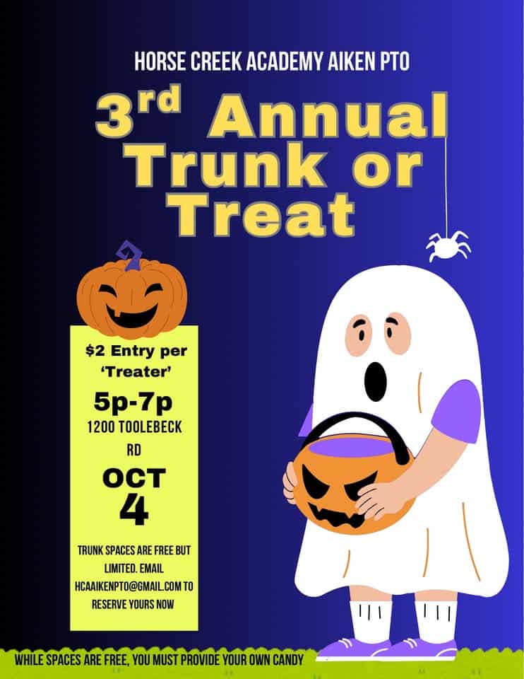 3rd Annual Trunk or Treat! event at 1200 Toolebeck Rd in Aiken, SC on October 4, 2025