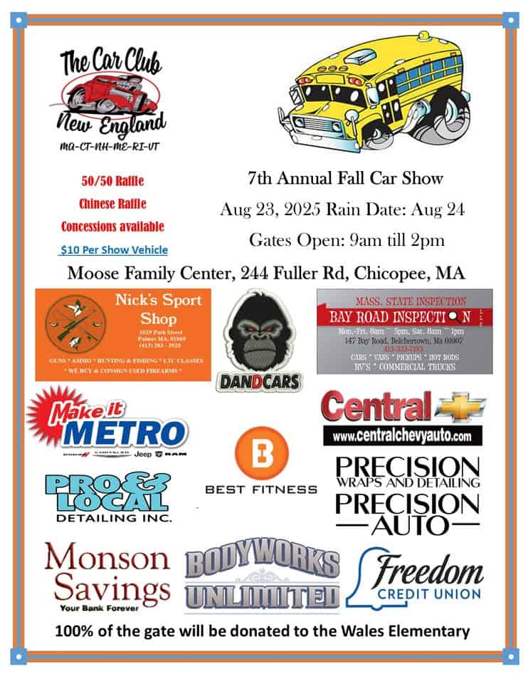 7th Annual Fall Carshow - Hosted by CCNE Inc. event at 244 Fuller Rd in Chicopee, MA on August 23, 2025