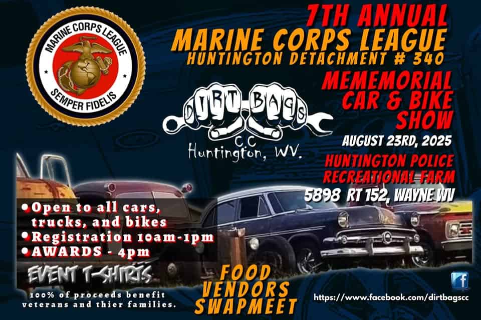 7th Annual Marine Corps League Car & Bike Show event at Wv 152 in Lavalette, WV on August 23, 2025