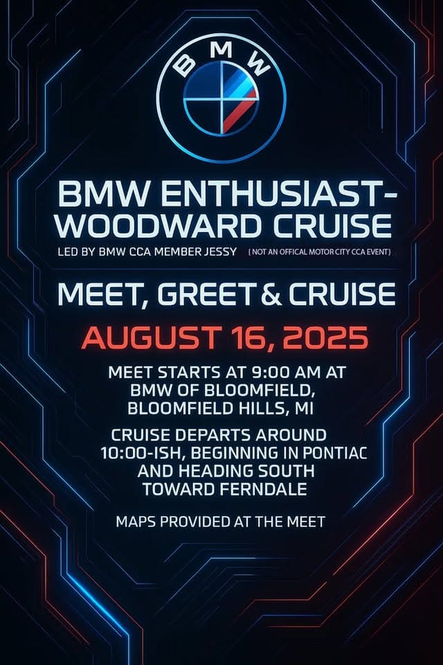 BMW Woodward Dream Cruise! event at BMW of Bloomfield Hills in Bloomfield, MI on August 16, 2025