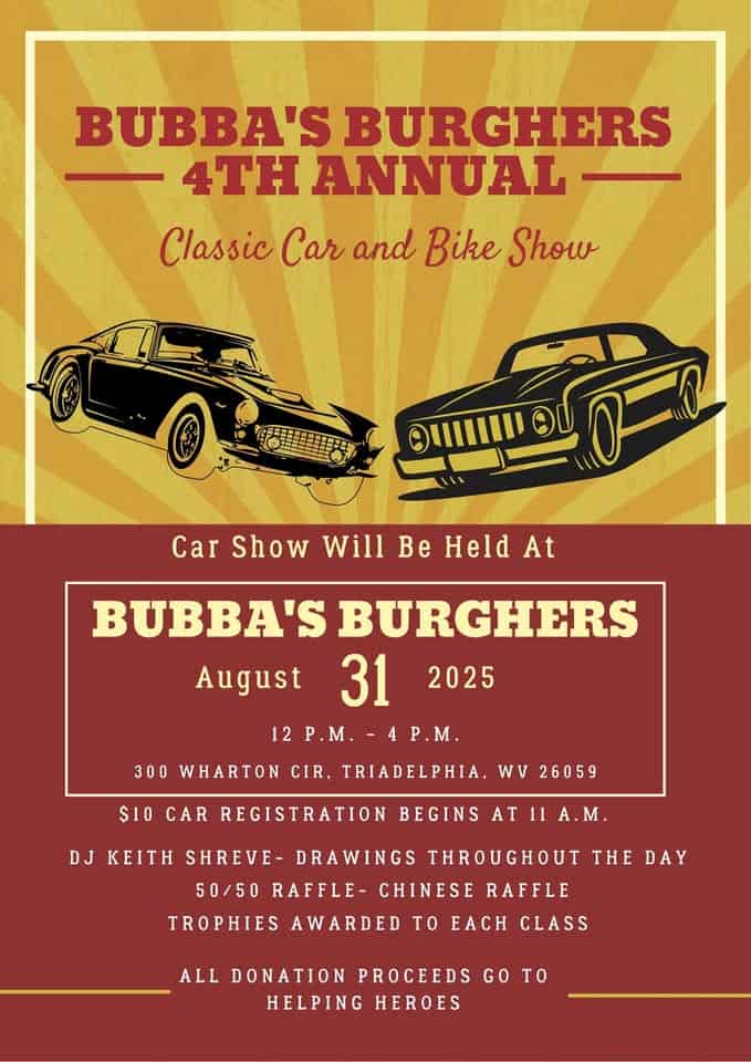 Bubba’s Fourth Annual Classic Car & Bike Show event at 300 Wharton Cir in Triadelphia, WV on August 31, 2025