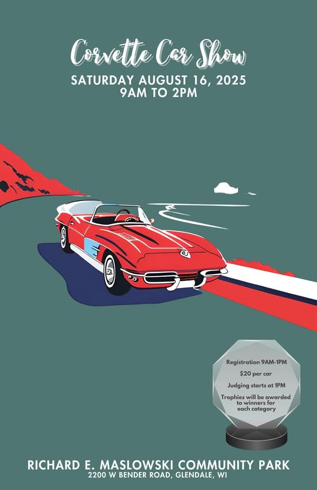 Corvette Car Show event at 2200 W Bender Rd in Milwaukee, WI on August 16, 2025
