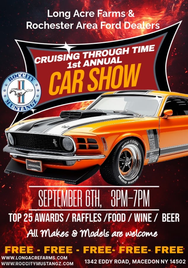 Cruising Through Time - First Annual Car Show! event at 1342 Eddy Rd in Macedon, NY on September 6, 2025