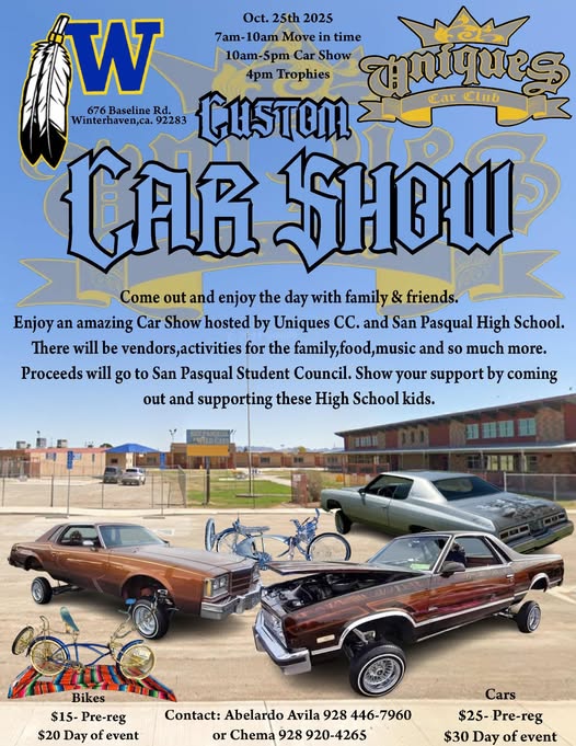 Custom Uniques Car Club Car Show event at Custom Uniques Car Club in Winterhaven, CA on October 25, 2025