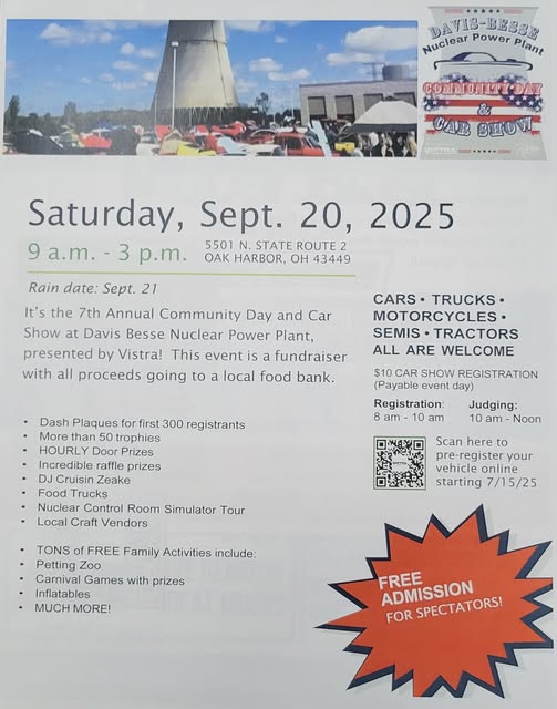 Davis-Besse Nuclear Power Plant Car Show event at Davis-Besse Nuclear Power Plant in Oak Harbor, OH on September 20, 2025