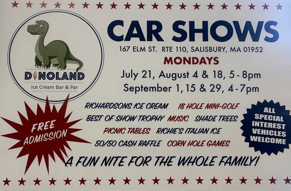 Dinoland Car Show event at Old Ferry in Road, MA on August 18, 2025