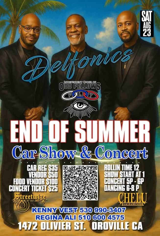 end of summer car show and concert event at 1472 Oliver St in Oroville, CA on August 23, 2025