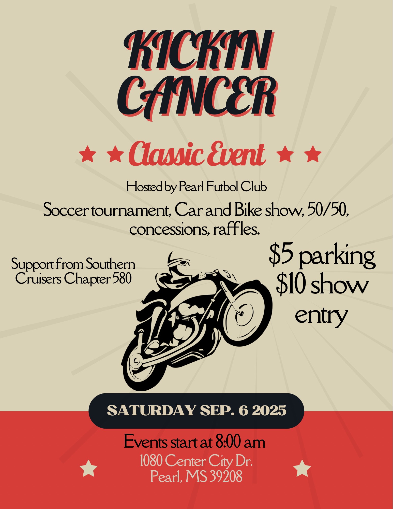 Kickin Cancer Classic Event event at Pearl Futbol Club in Pearl, MS on September 6, 2025