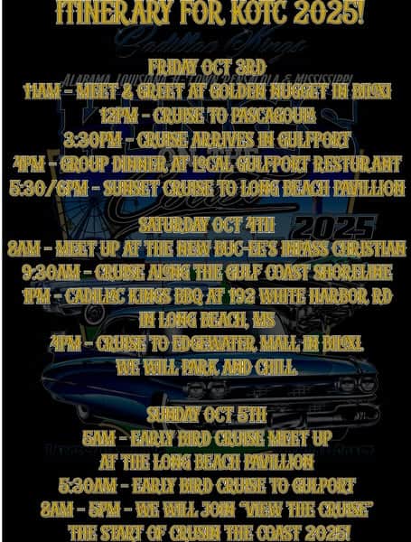 Kings On The Coast 2025 event at Long Beach, Mississipi in Gulfport, MS on October 3, 2025