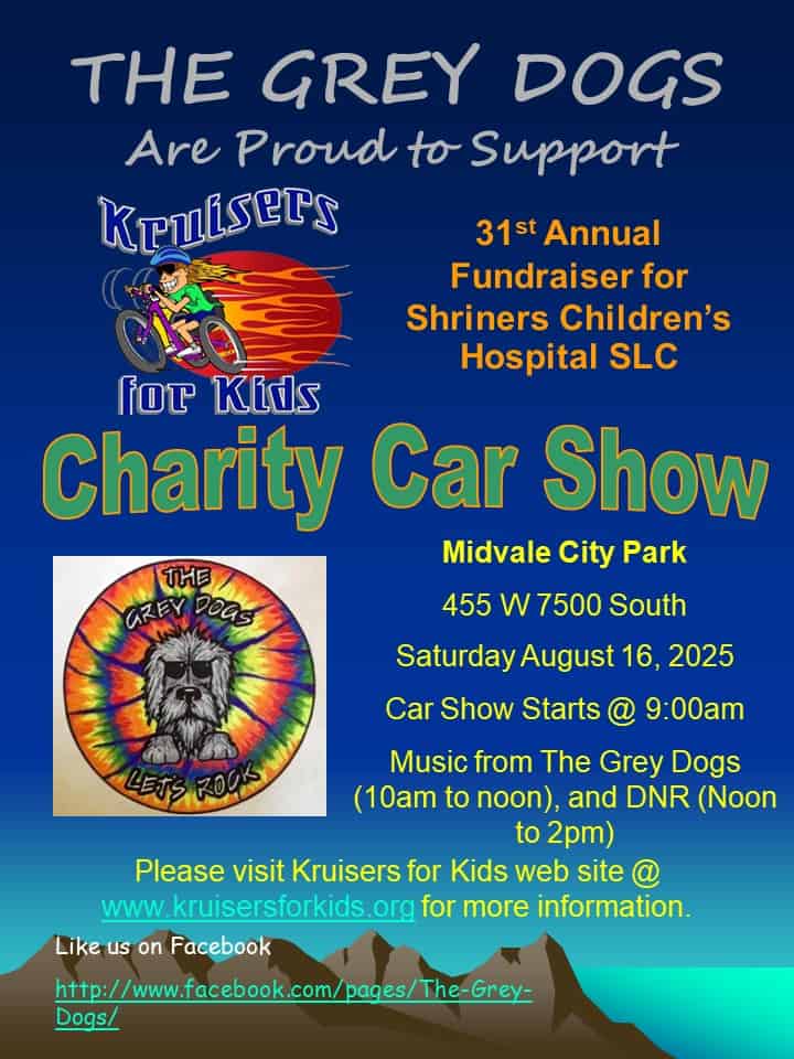 Kruisers for Kids Car Show event at 7505 S Holden St in Midvale, UT on August 16, 2025