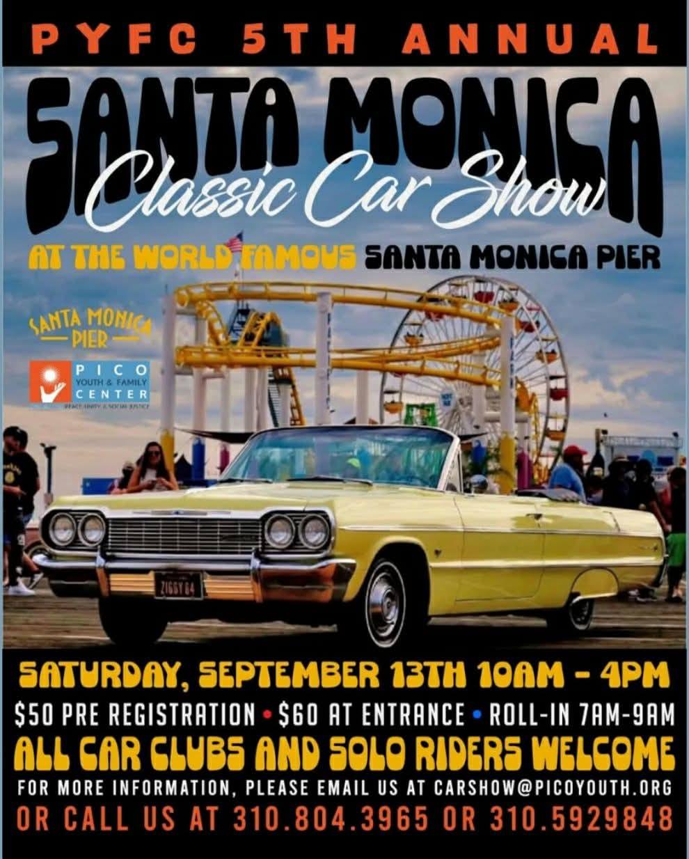 Pyfc 5th Annual Fantastic Car Show event at Santa Monica Pier in Santa Monica, CA on September 13, 2025