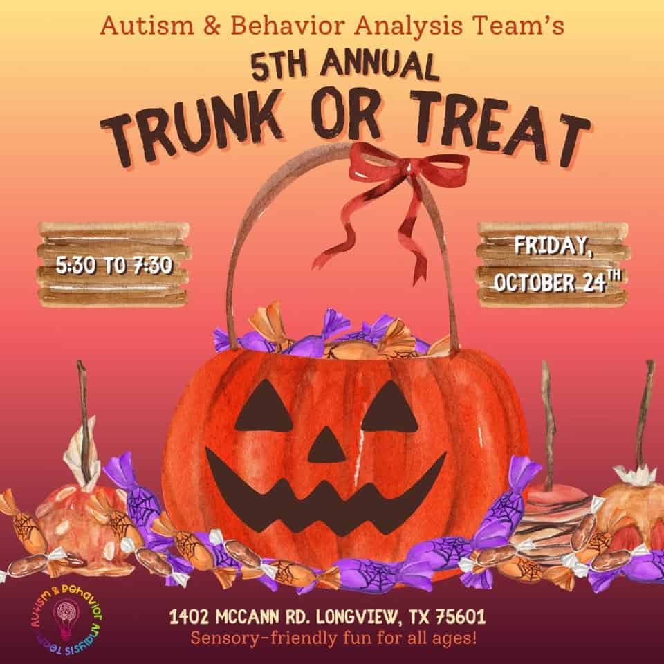 Sensory-Friendly Trunk-or-Treat event at North Spur 63 in Longview, TX on October 24, 2025