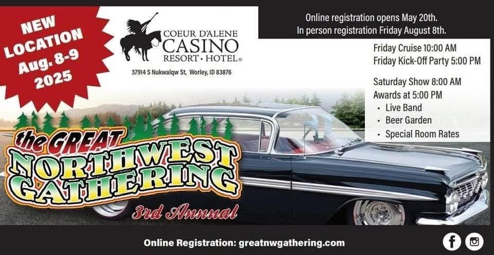 The Great Northwest Gathering 3rd Annual event at Coeur d'Alene Casino Resort Hotel® in Worley, ID on August 8, 2025
