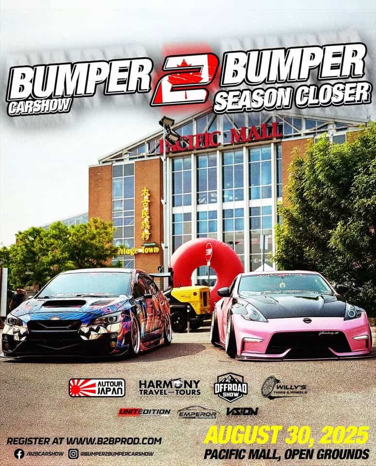 TORONTO CLOSER - Bumper to Bumper Carshow x Off-Road Show event at Baby Face Beauty Centre in Markham, ON on August 30, 2025