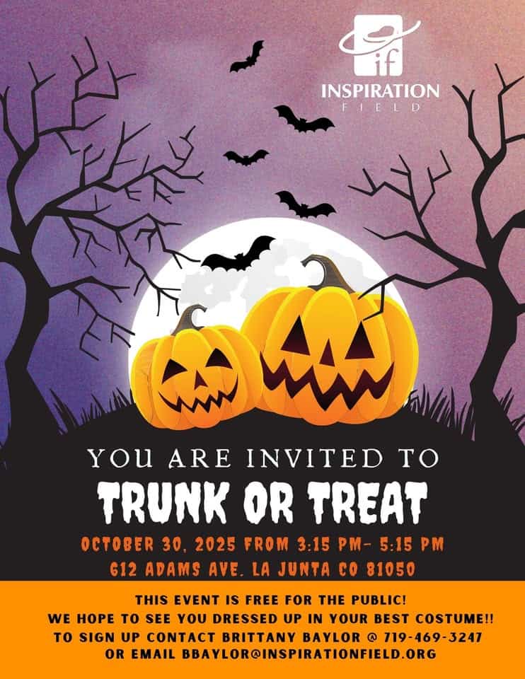 Trunk or Treat- Inspiration Field Parking Lot event at 799 E 7Th St in La Junta, CO on October 30, 2025