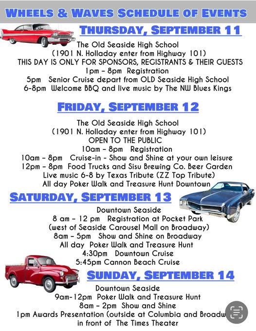 Wheels & Waves event at Old Seaside High School in Seaside, OR on September 11, 2025