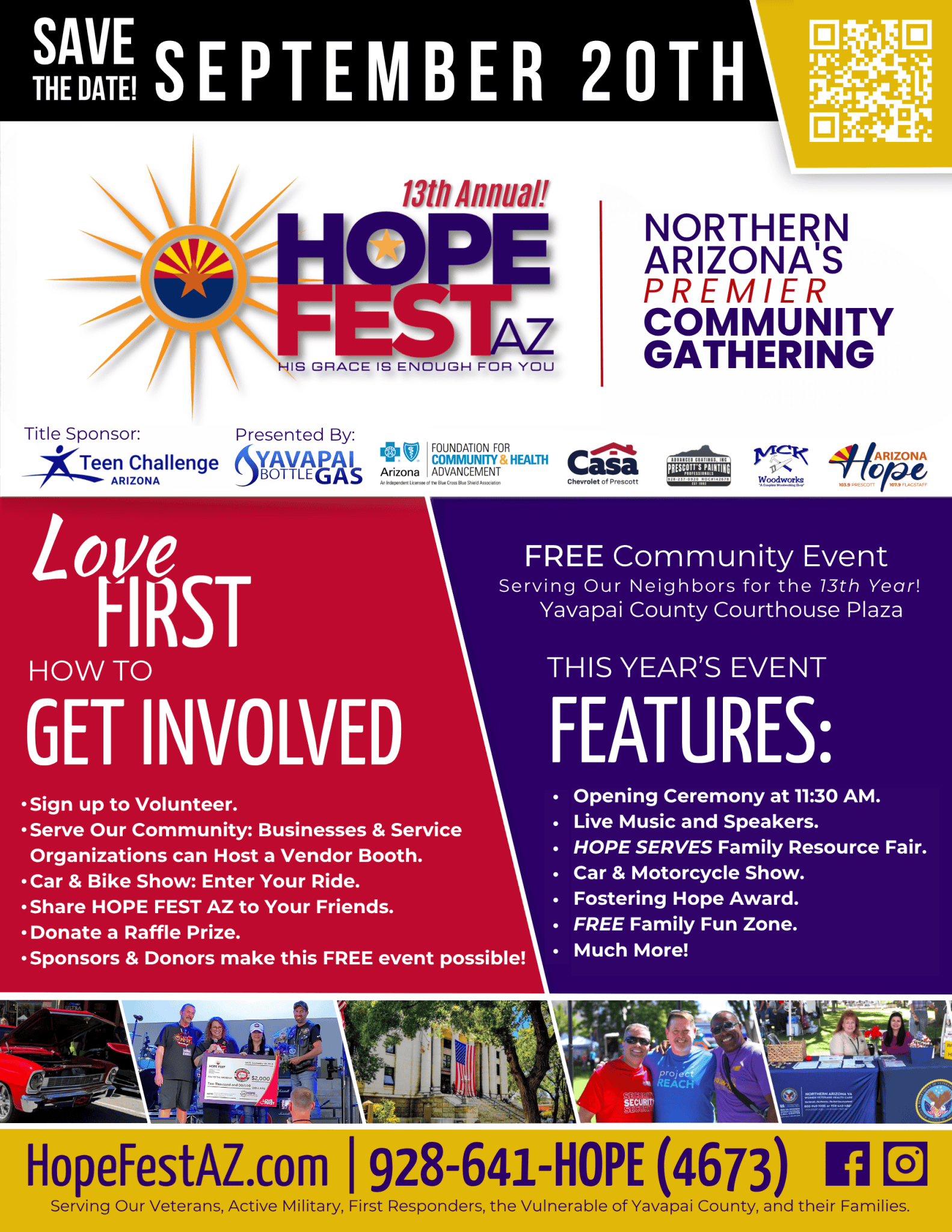 13th Annual Hope Fest AZ event at Yavapai County Courthouse Plaza in Prescott, AZ on September 20, 2025