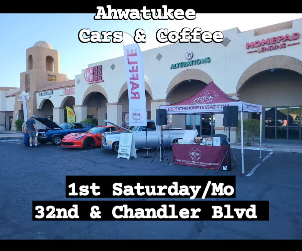 Ahwatukee Cars & Coffee event at 32nd & Chandler Blvd in Ahwatukee, AZ on July 6, 2025