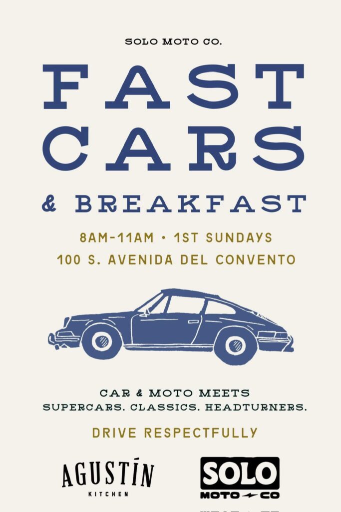 Solo Moto Co. Fast Cars & Breakfast event at 100 S. Avenida Del Convento in Santa Fe, NM on July 7, 2025