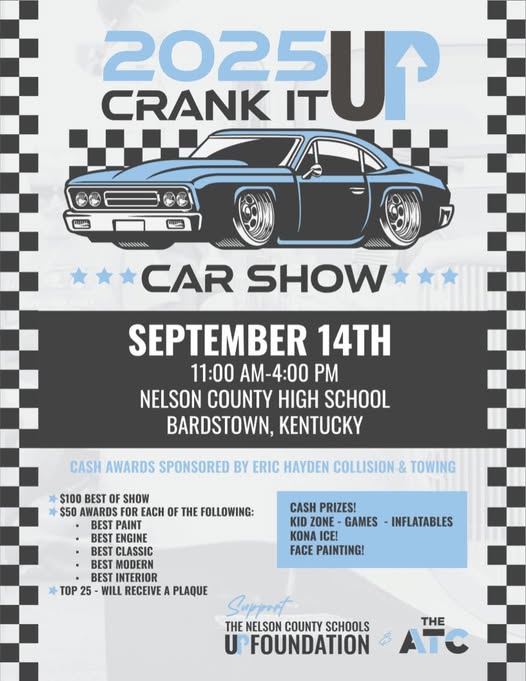 2025 Crank It Up Car Show event at Nelson County High School in Bardstown, KY on September 14, 2025