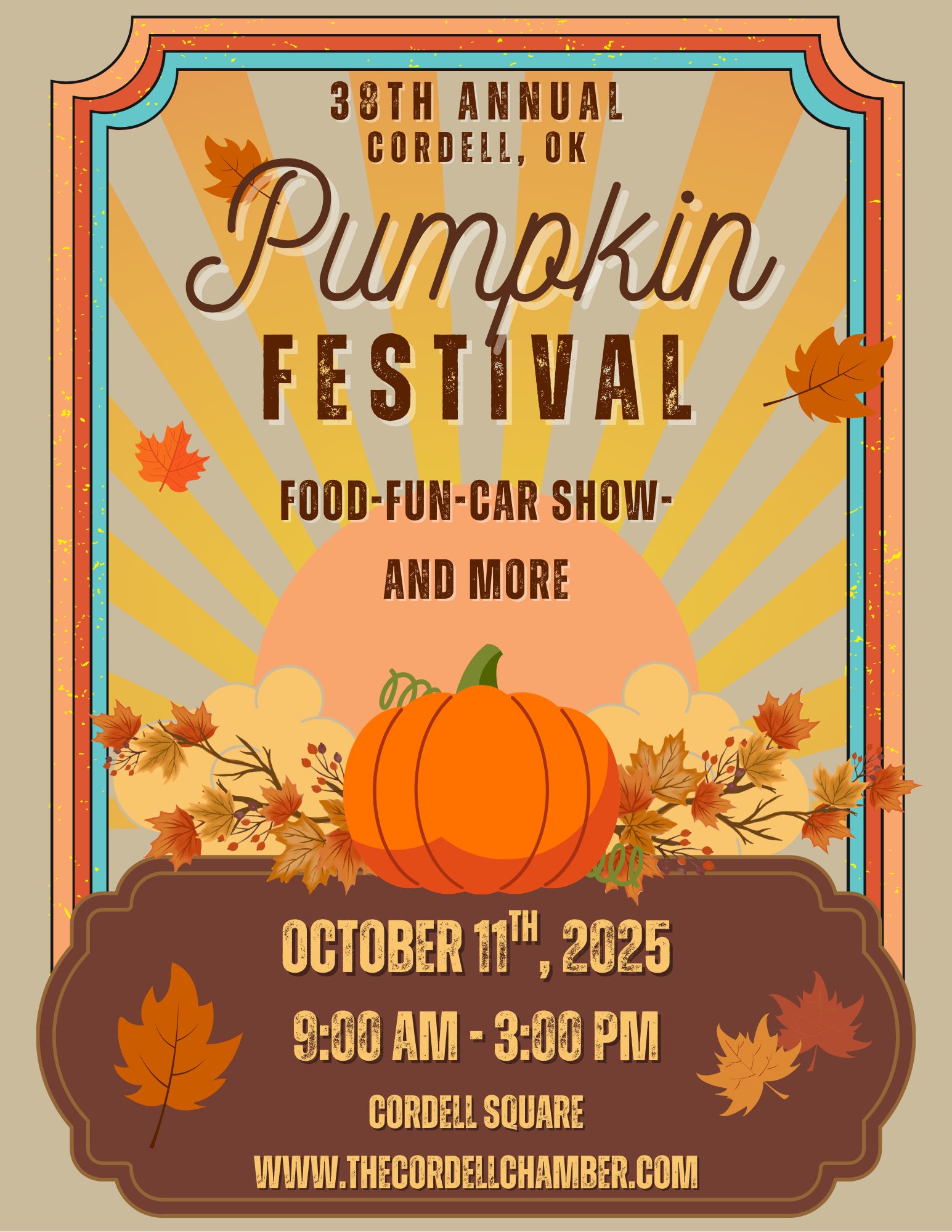 38th Annual Cordell Pumpkin Festival event at Cordell Square in Cordell, OK on October 11, 2025