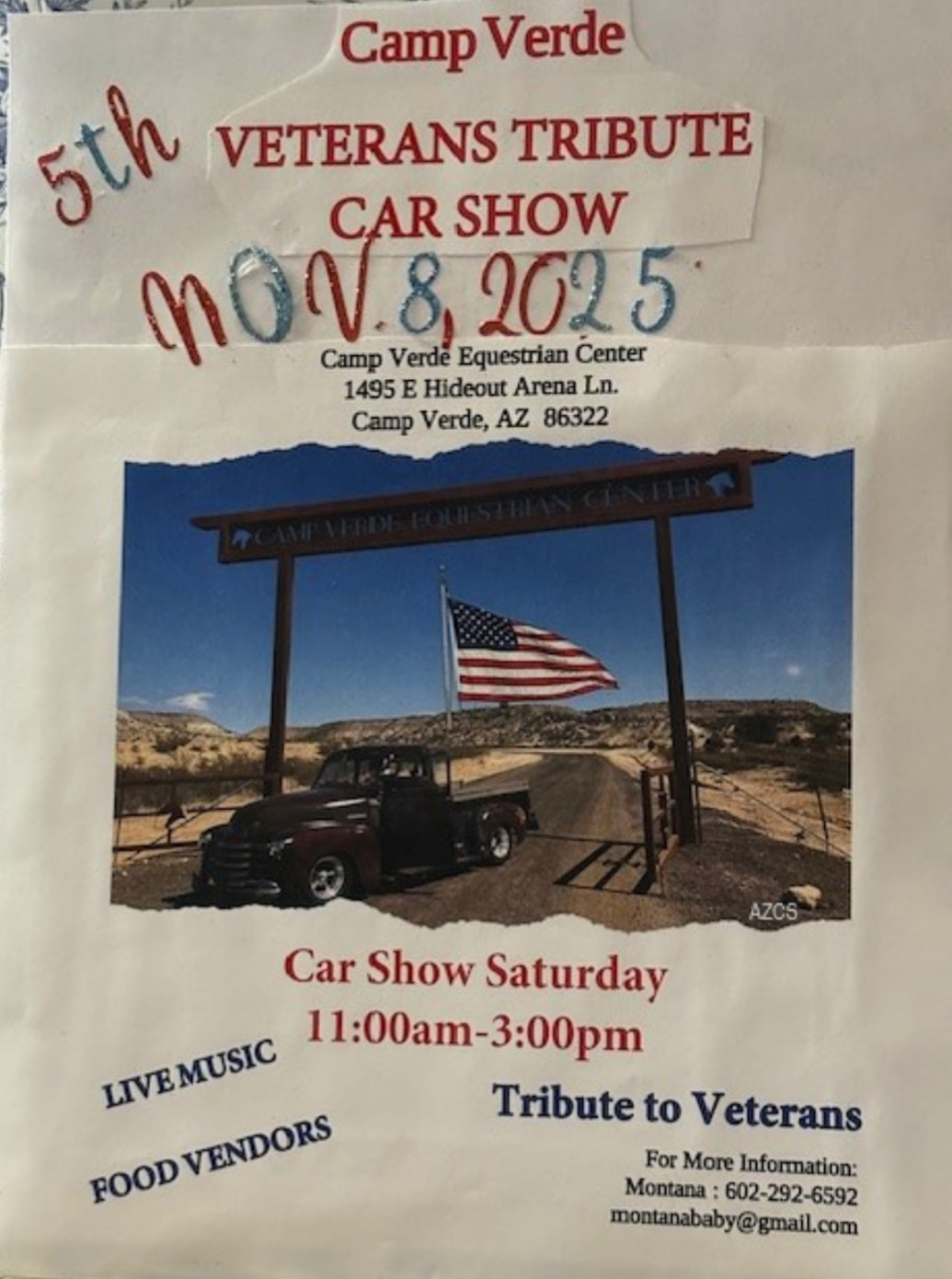 5th Camp Verde Veterans Tribute Car Show event at Camp Verde Equestrian Center in Camp Verde, AZ on November 8, 2025