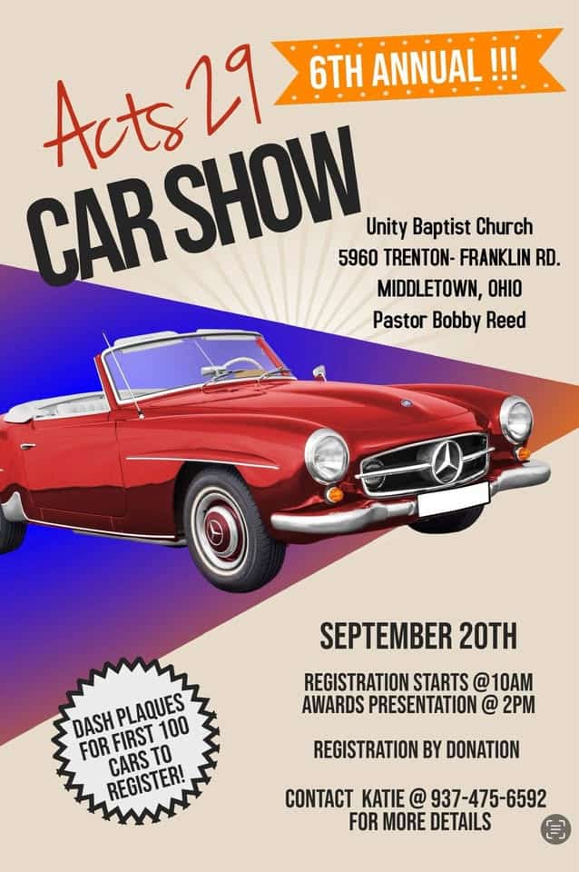 6th annual Car Show! event at 5960 Trenton Franklin Rd in Middletown, OH on September 20, 2025
