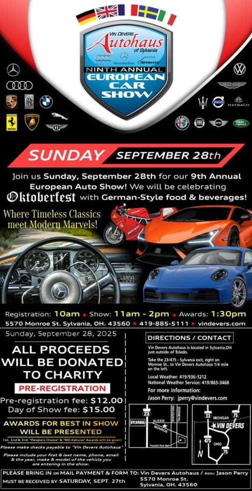 9th Oktoberfest European Auto Show event at Vin Devers in Sylvania, OH on September 28, 2025