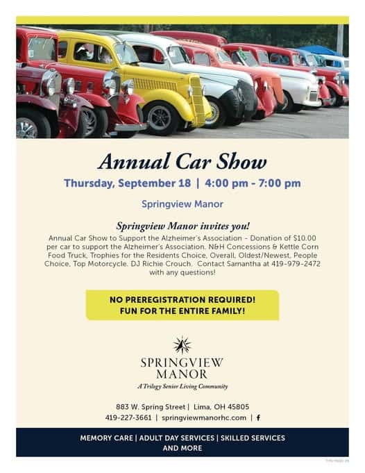 Annual Car Show event at 883 W Spring St in Lima, OH on September 18, 2025