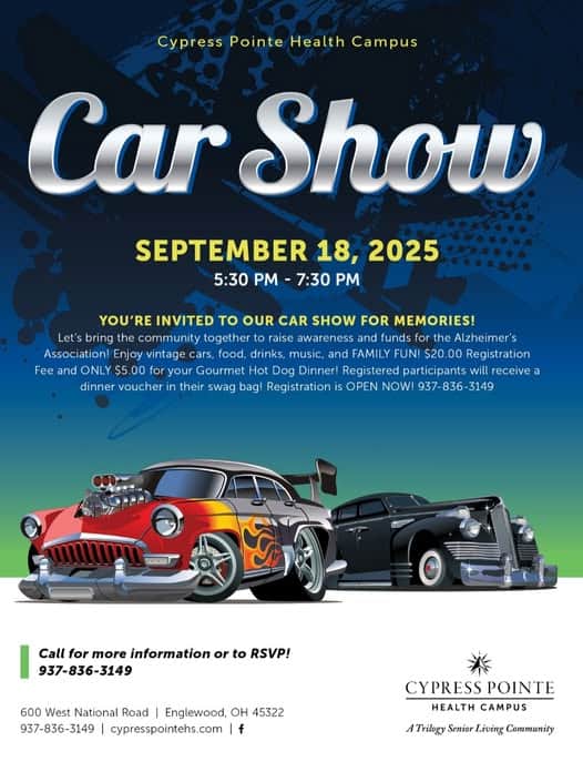 Car Show For Memories event at 600 W National Rd in Englewood, OH on September 18, 2025
