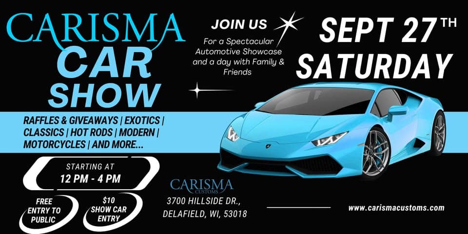 Carisma Customs Annual Car show. event at 3700 Hillside Dr in Delafield, WI on September 27, 2025