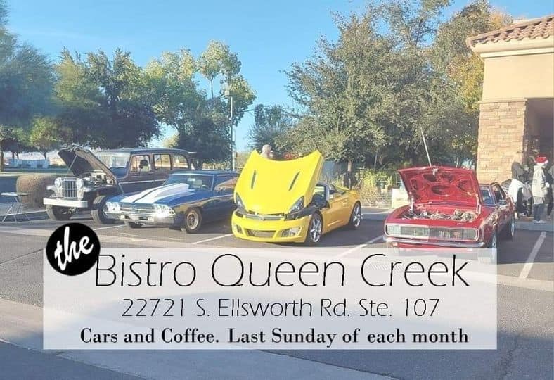 Cars and Coffee event at The Bistro Queen Creek in Queen Creek, AZ on June 30, 2025