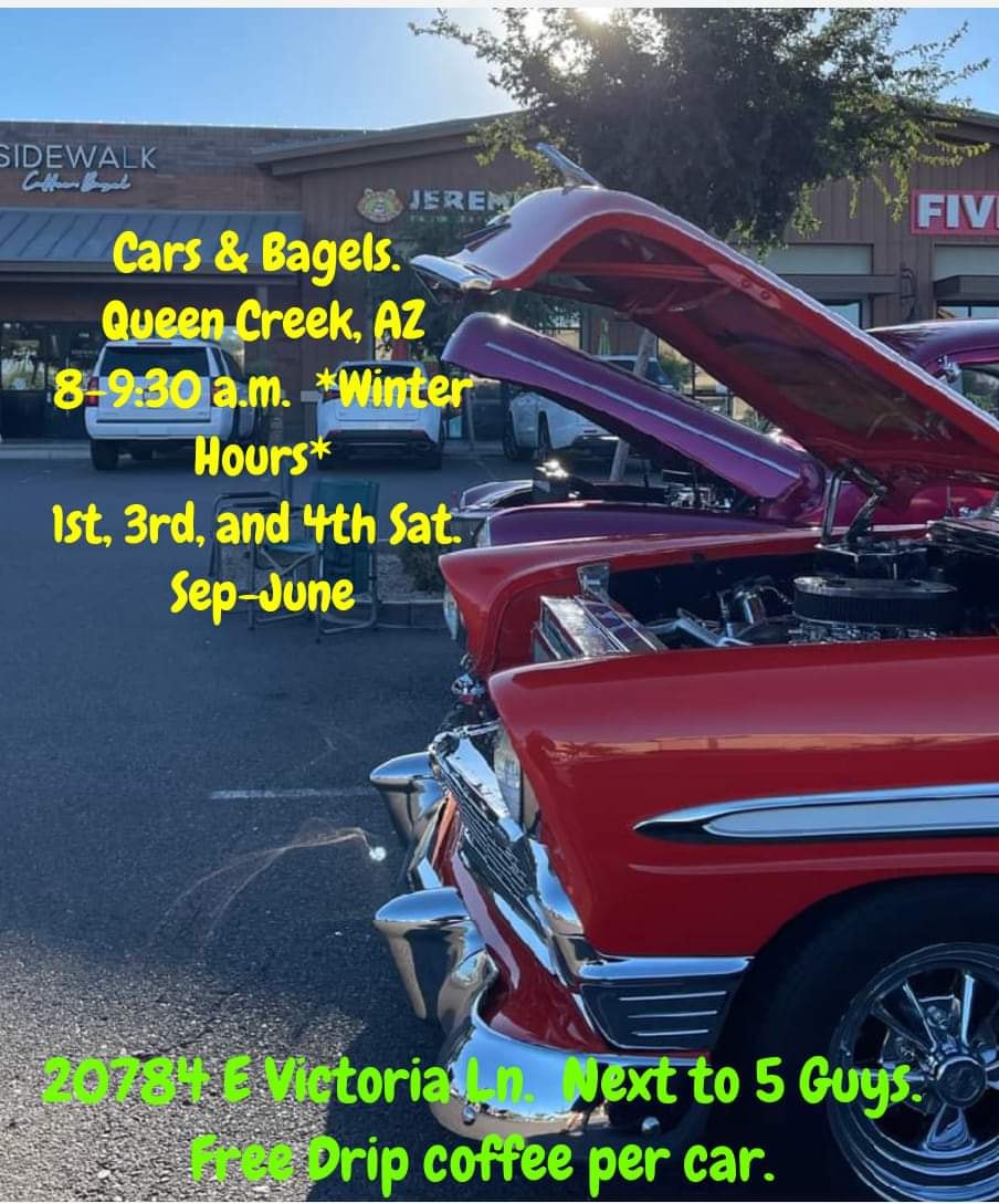 Cars & Bagels event at Next to Five Guys in Queen Creek, AZ on September 6, 2025