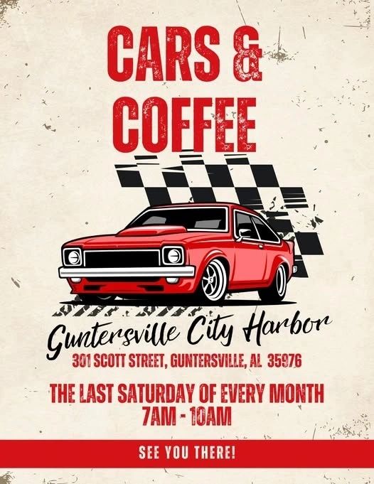 Cars & Coffee event at Guntersville City Harbor in Guntersville, AL on June 29, 2025