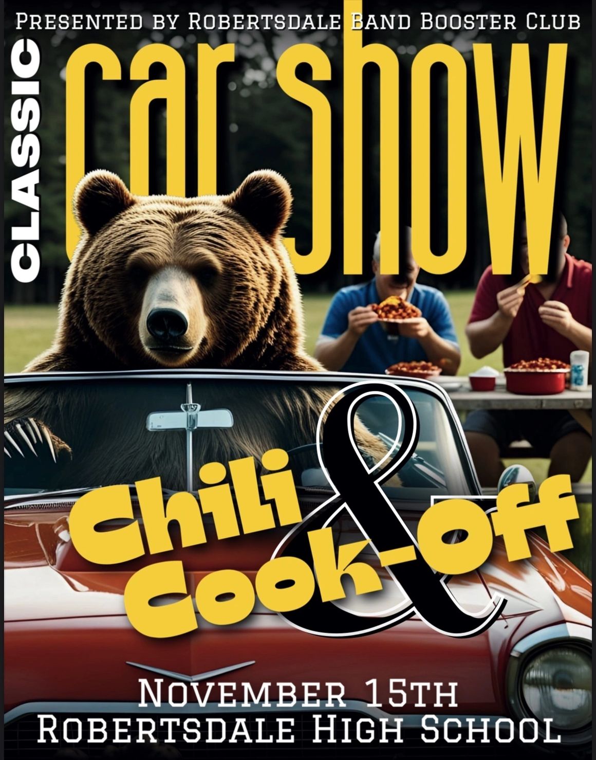 Classic Car Show and Chili Cook-Off event at Robertsdale High School in Robertsdale, AL on November 15, 2025