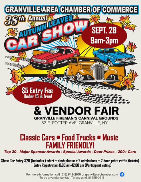 DJ Jason Irwin at the 38th Annual Autumn Leaves Car Show event at 82 Potter Ave in Granville, NY on September 28, 2025