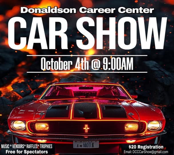 Donaldson Career Center Car Show event at 100 Vocational Dr in Greenville, SC on October 4, 2025