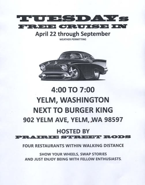 Free Cruise In event at Burger King in Yelm, WA on April 22, 2025